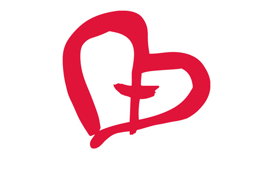 Yhteisvastuu punainen logo risti keskellä