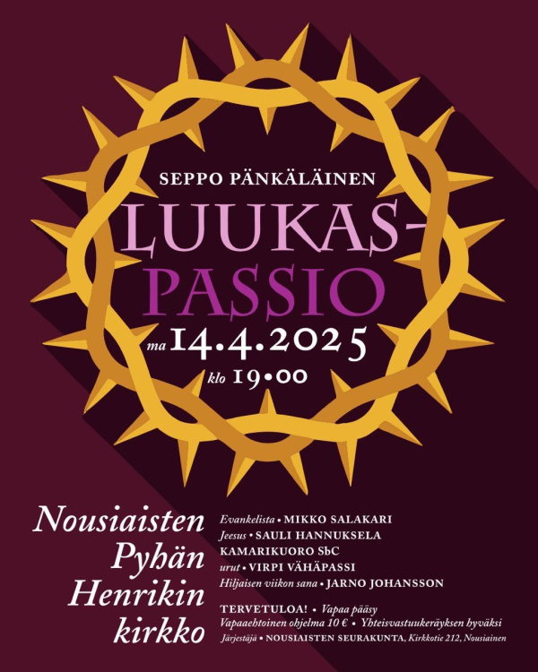 Luukas-passio Mainos Luukas-passiosta.