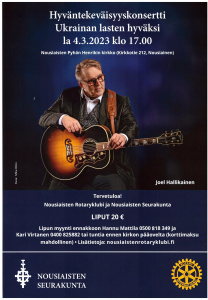 Kuva Joel Hallikaisesta sekä mainoksen itedot