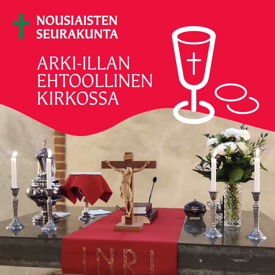 Kuvassa katettu alttaripöytä